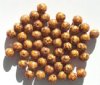 25 8mm Opaque Topaz Picasso Swirl Round Glass Beads